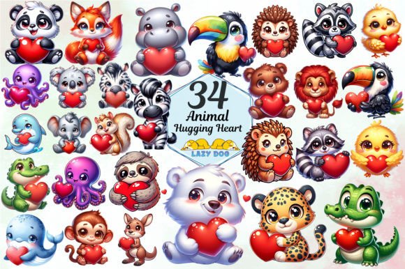 Animal Hugging Heart Sublimation Clipart: A Designer's Secret Weapon