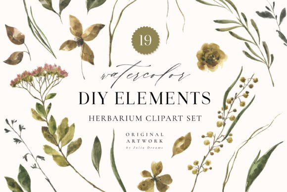 Botanical Beauty: Using Herbarium Watercolor Clipart in Your Designs