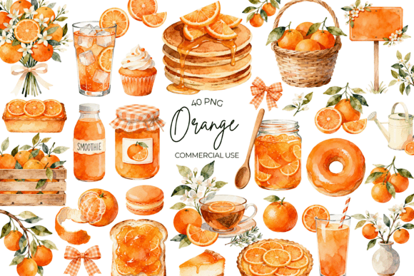 Brighten Your Creations with Watercolor Orange Clipart