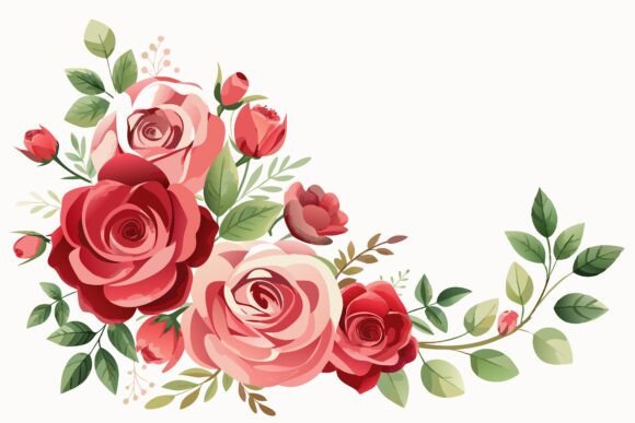 Elegant Floral Frames: Watercolor Rose Design for Invitations