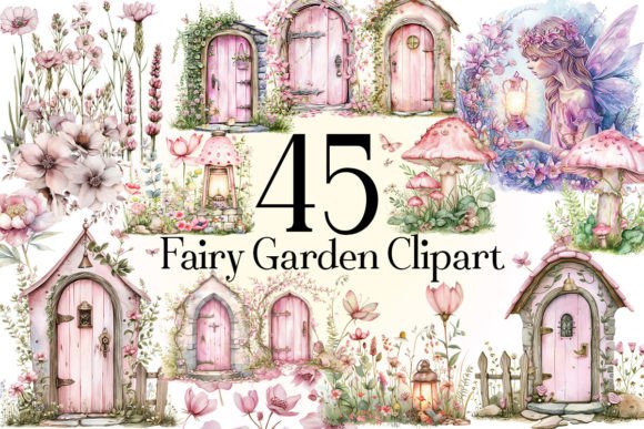 Enchanting Fairy Garden Flowers: Digital Art for Every Project
