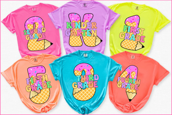 Ice Cream Back to School PNG Bundle: Sweet Designs for Your Projects