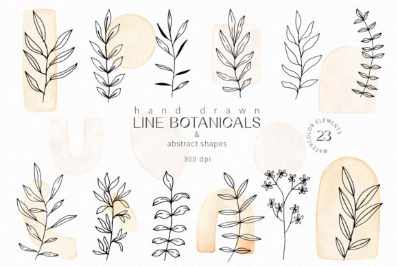 Line Botanical Abstract Shape Clipart: A Designer's Floral Toolkit