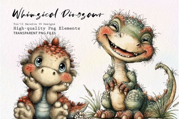 Playful Dinosaur Clipart: 39 Designs for Creative Projects