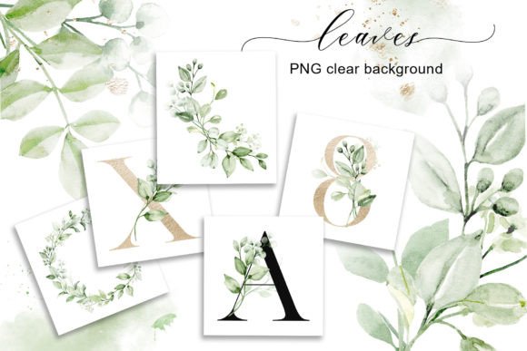 Unleash Elegance: The Ultimate Leaves Clipart Set & Gold Alphabet PNG