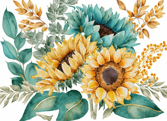 Watercolor Sunflowers: Instant Art for Your Creative Projects